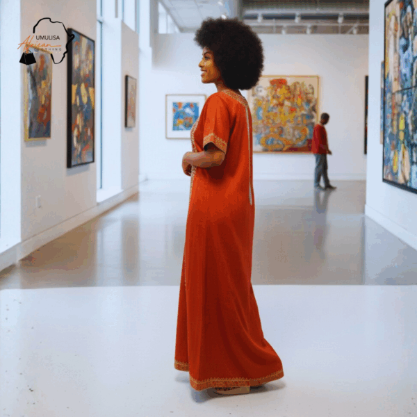 Abeni Burnt Orange African Maxi Dress