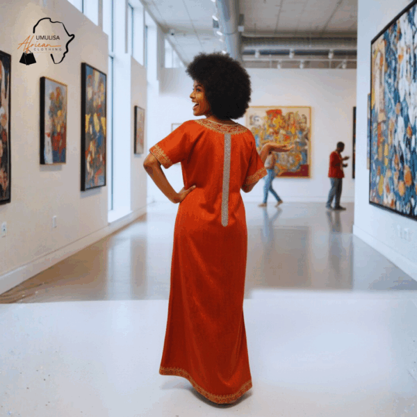 Abeni Burnt Orange African Maxi Dress