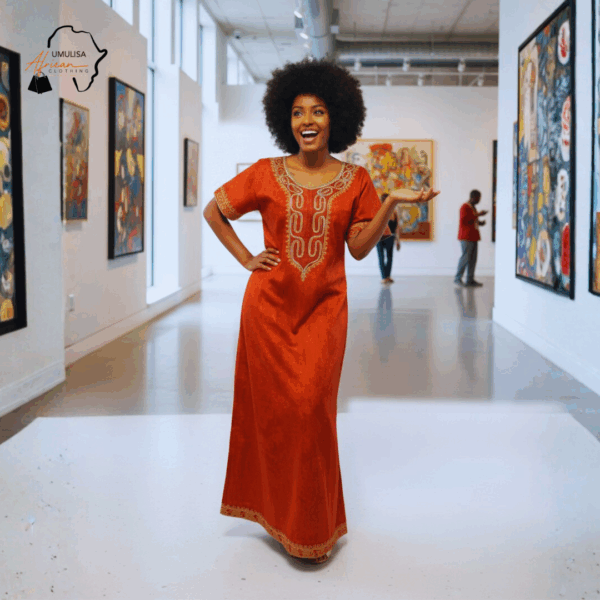 Abeni Burnt Orange African Maxi Dress