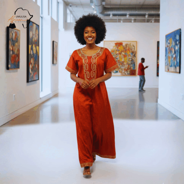 Abeni Burnt Orange African Maxi Dress