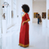 Imara Deep Red & Gold African Maxi Dress