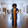 Zahra Royal Blue & Gold African Maxi Dress