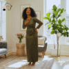 Zuri Olive Green Maxi Dress