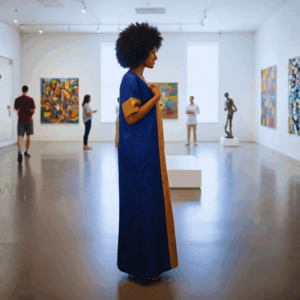 50 Zahra Royal Blue & Gold African Maxi Dress