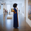 51 Zahra Royal Blue & Gold African Maxi Dress