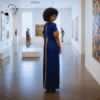 53 Zahra Royal Blue & Gold African Maxi Dress