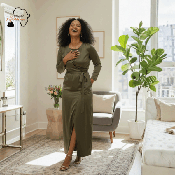 Zuri Olive Green Maxi Dress