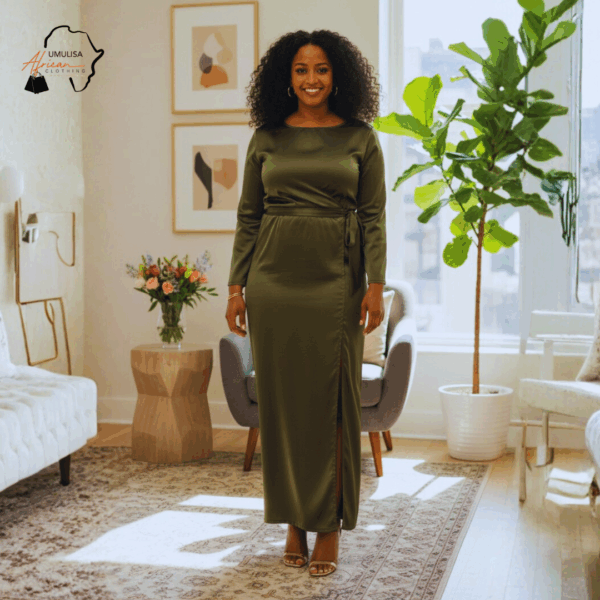 Zuri Olive Green Maxi Dress
