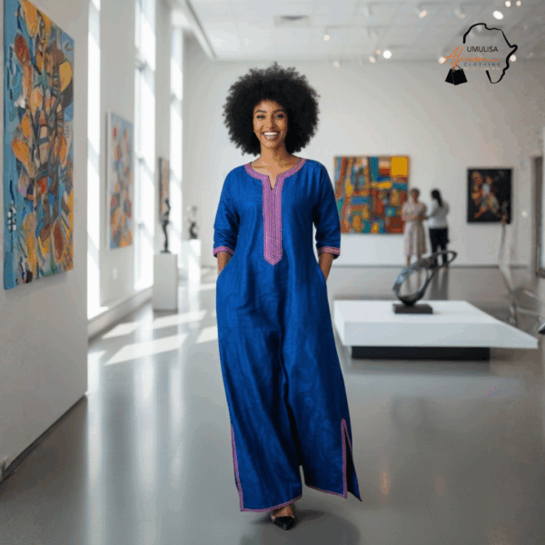 78 Azure Heritage Blue Kaftan Dress