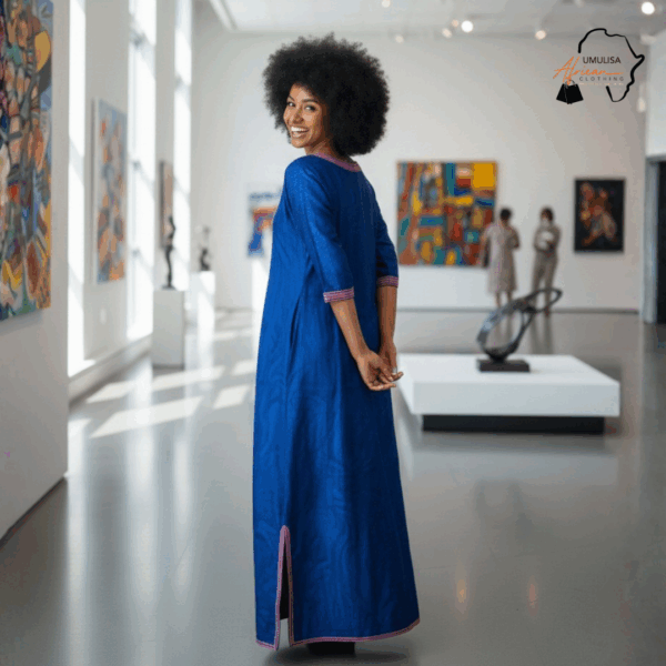 82 Azure Heritage Blue Kaftan Dress