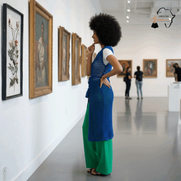 Amani Royal Blue & Emerald Green African Two-Piece Set