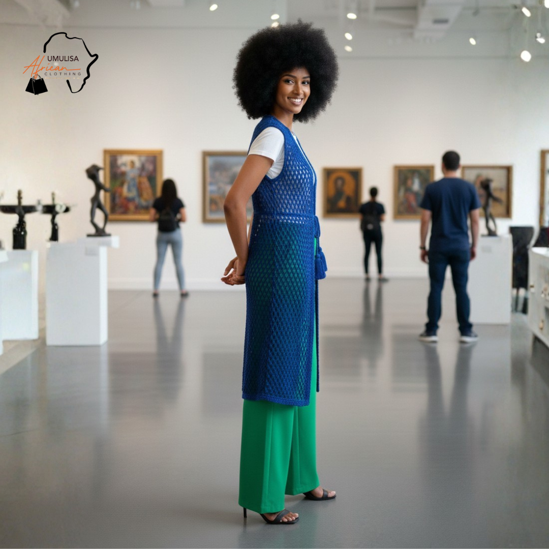 Amani Royal Blue & Emerald Green African Two-Piece Set