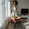 Verdant Grace Sage Flow Maxi Dress