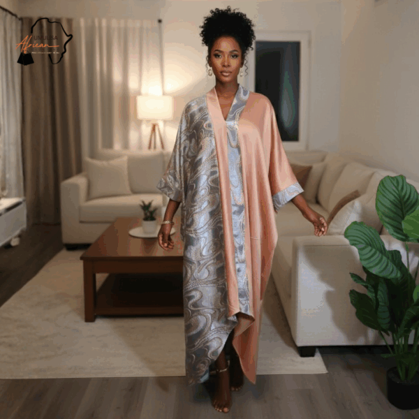 Serene Aura Peach Flowing Maxi Dress