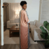 Serene Aura Peach Flowing Maxi Dress