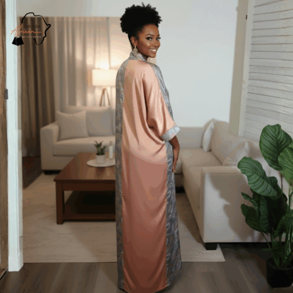 Serene Aura Peach Flowing Maxi Dress