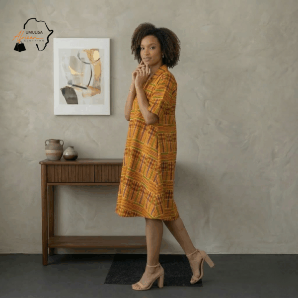 101 Imara Sunset Kente Midi Dress