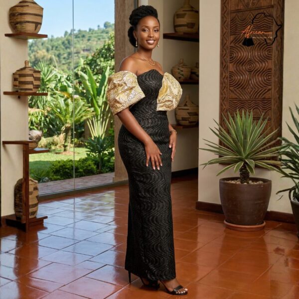 152 Amani Noir Royal Evening Gown