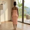 172 Zuri Blush Bow Midi Dress