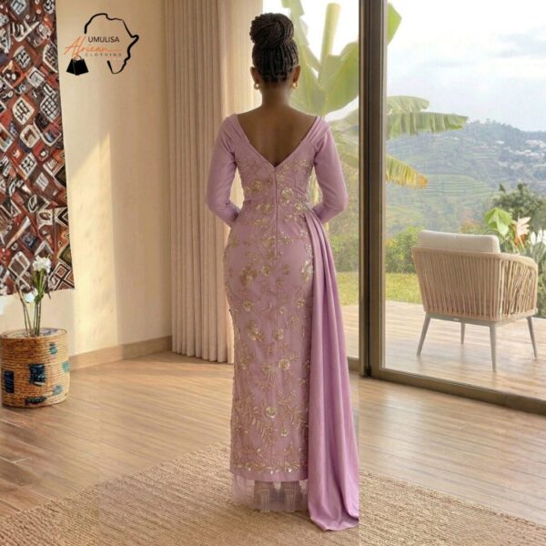 174 Amani Rose Gold Embroidered Gown