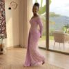 175 Amani Rose Gold Embroidered Gown