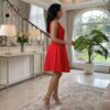 Nia Scarlet Elegance Mini Dress