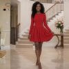 188 Amara Scarlet Flare Mini Dress