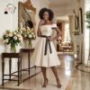 191 Zaria Ivory Elegance Midi Dress