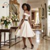 193 Zaria Ivory Elegance Midi Dress