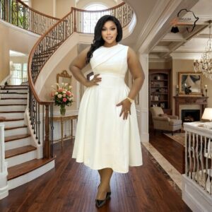 Amani Ivory Grace Midi Dress