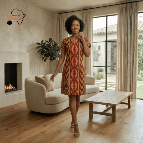 92 Savanna Mosaic Midi Dress