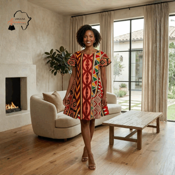 94 Savanna Mosaic Midi Dress