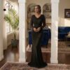 Midnight Grace Modest Maxi Dress – Elegant Long Sleeve Black Flowing Gown