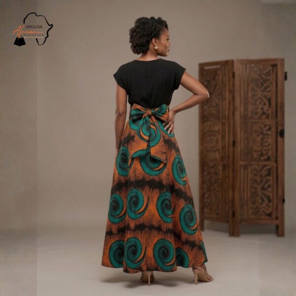 246 Amani Earth Spiral Wrap Maxi Skirt Set