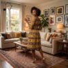 Amani Earth Tribal Midi Dress