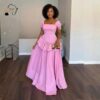 Rosé Bloom Tiered Maxi Dress – Elegant Pink Ruffle Evening Gown