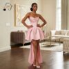 339 Zahara Blush High-Low Evening Dress
