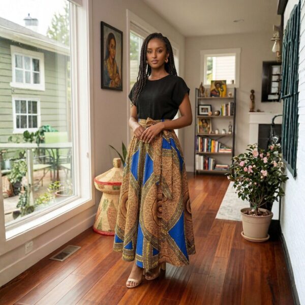 Zuri Heritage Wrap Maxi Skirt Set