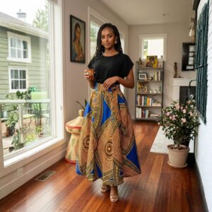 Zuri Heritage Wrap Maxi Skirt Set