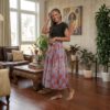 Nalia Red, Blue & Ivory African Midi Skirt