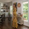 Zuri Gold, Green & Burgundy African Maxi Dress