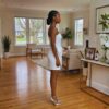Amani Ivory White Satin Mini Dress