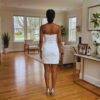 Amani Ivory White Satin Mini Dress