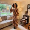 Amani Rich Brown African Midi Dress