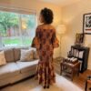 Amani Rich Brown African Midi Dress