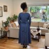 Nala Navy Blue & Ivory African Maxi Dress