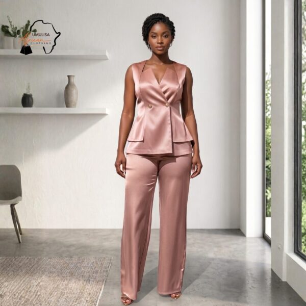 Zuri Multi-Color Satin Pants Set