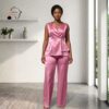 Zuri Multi-Color Satin Pants Set