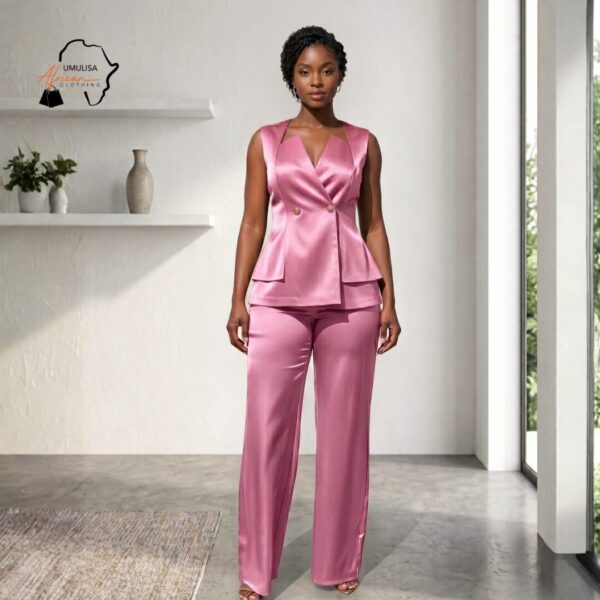 Zuri Multi-Color Satin Pants Set