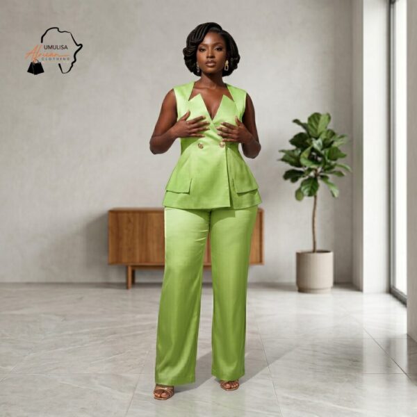 Zuri Multi-Color Satin Pants Set